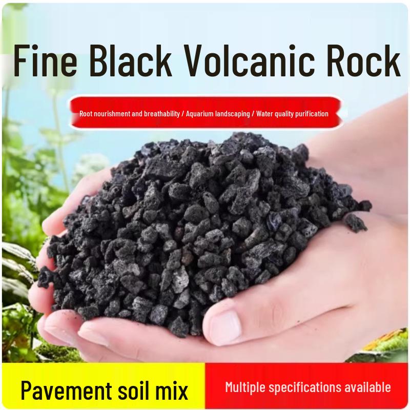 Black Volcanic Rock Orchid & Succulent Soil Mix - Root Rot Prevention & Water Purification for Aquariums.