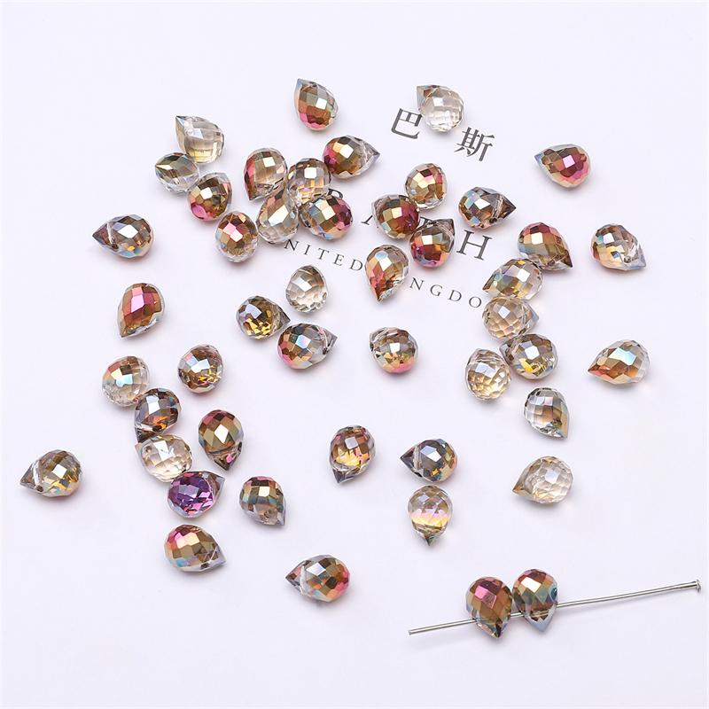 10 шт., хрустальные стеклянные бусины с каплями воды, граненые свободные бусины-разделители для самостоятельного изготовления ювелирных изделий, браслетов и ожерелий