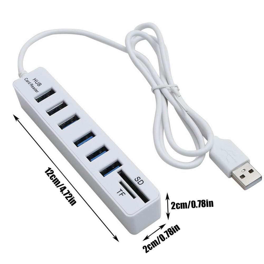 USB 2.0 Hub 6 Port Hub Multi Splitter Port 100cm Long cable Multiple Expanderfor Computer Laptop PC USB Adapter Accessories