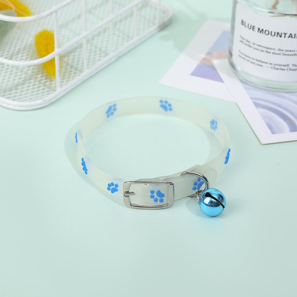 Светящееся ожерелье с изображением кошки, светящийся ошейник для маленьких собак и кошек, флуоресцентный силиконовый ошейник с защитой от потерь, ошейник-колокольчик для кошек, кольцо на шею, аксессуары для домашних кошек