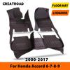 Car Floor Mats For Honda Accord 2000-2017 01 02 03 04 Auto Foot Pads Automobile Carpet Cover Interior Accessories