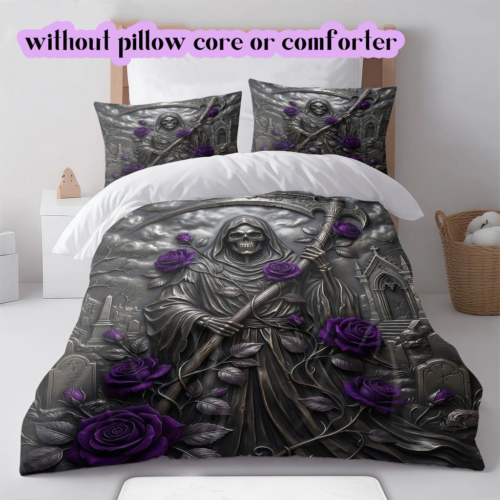 Mythical Characters Pattern Bedding Quilt Set Quilt Cover Pillowcase Home Decoration Birthday Gift (1 * duvet cover + 2 * pillowcase, without core)