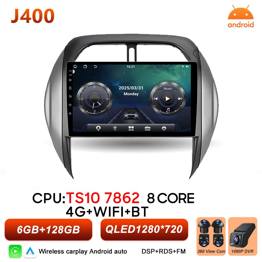 Android 16 Car Radio For Toyota RAV4 RAV 4 2003 2004 2005 Multimedia Player Video 2k Touch Screen Bluetooth 5G Wifi Wireless DVD