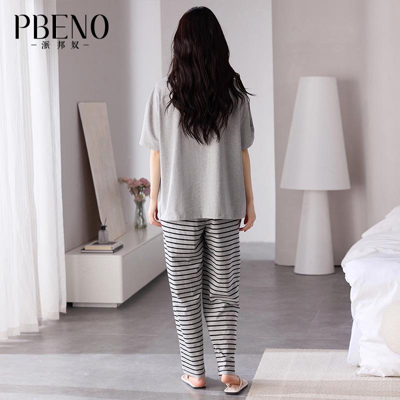 Paibangnu pure cotton short sleeved pants, summer new fashion, girls can wear home clothes outside fd