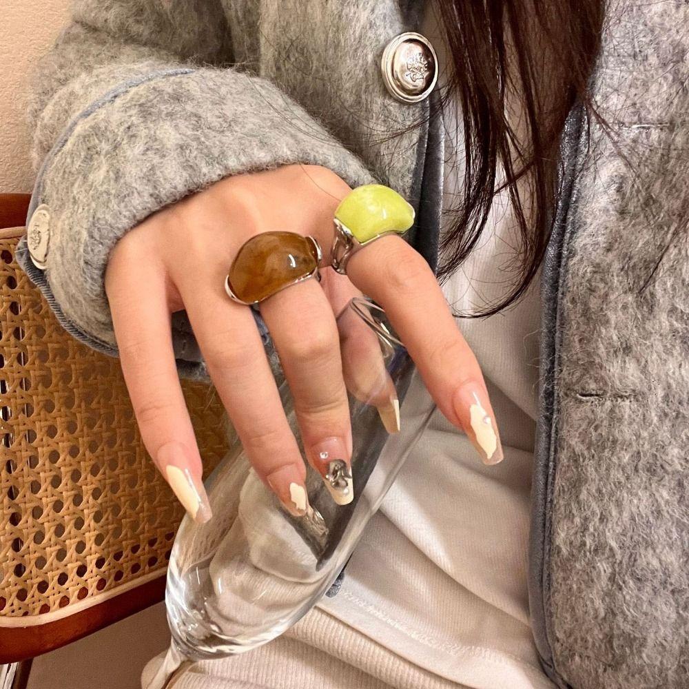 Jewelry Accessories Geometric Open Ring Korean Style Wide Finger Buckle Metal Ring Gift