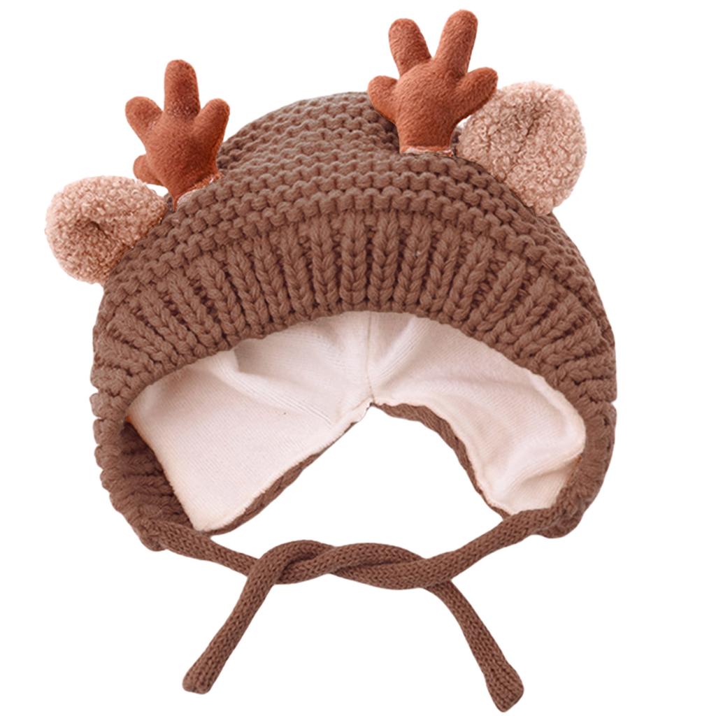 Рождественская шапка с рогами для детей, утолщенный плюшевый головной убор, белая пушистая подкладка для рождественских вечеринок, аксессуары для косплея