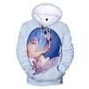 Ainme Re Zero Hoodies 3D Re Zero Hoodie Sweatshirt Men Women Harajuku Clothing Rem and Ram Japanese 3D Oversized Hoodies