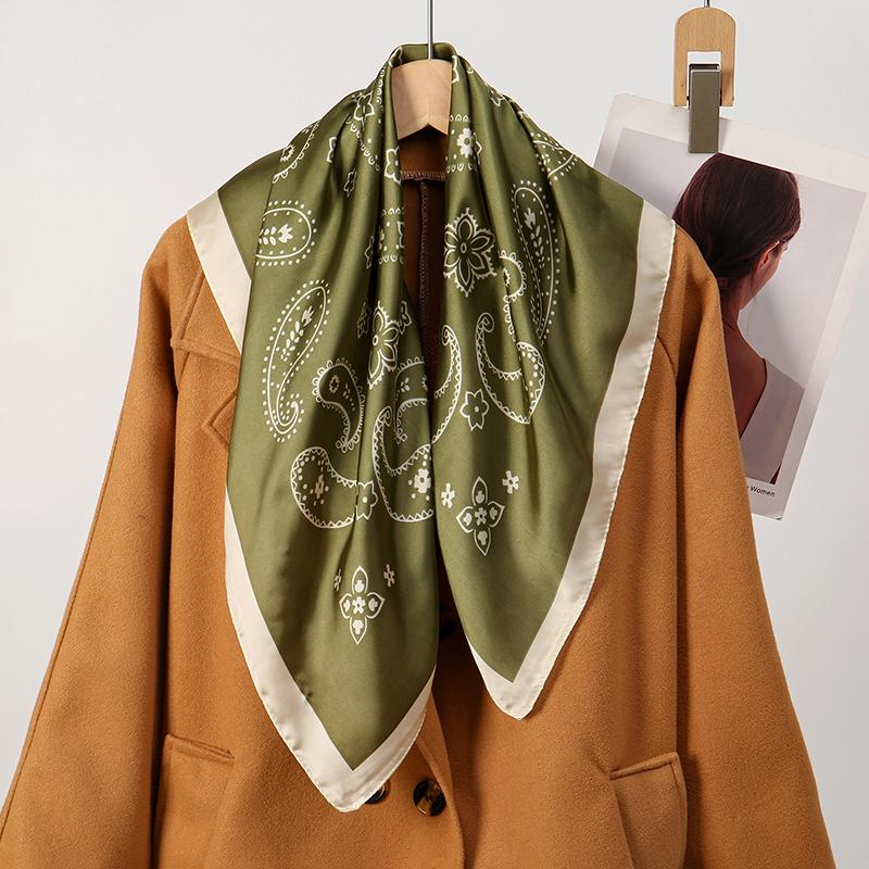 Minimalist Dotted Print Designer Scarf Women 70x70cm Lightweight Silk Scarves Luxury Elegance Bandana Neckerchief Shawl Kerchief