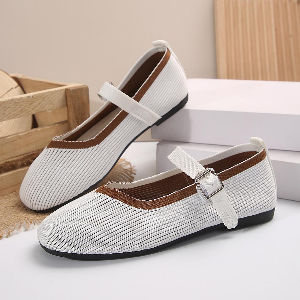 Fashion Women Flats 2024 New Spring Autumn Round Head Loafers Women Mary Janes Shoes Ballet Fashion Buckle Flat Shoes Zapatos De Mujer