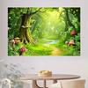 1 Piece Photo Background Cloth. This background cloth is themed around a fairy tale forest, presenting a vibrant forest DJH