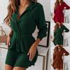 Женское платье однотонное с отложным воротником, кардиган, однобортное, мини-платье на каждый день