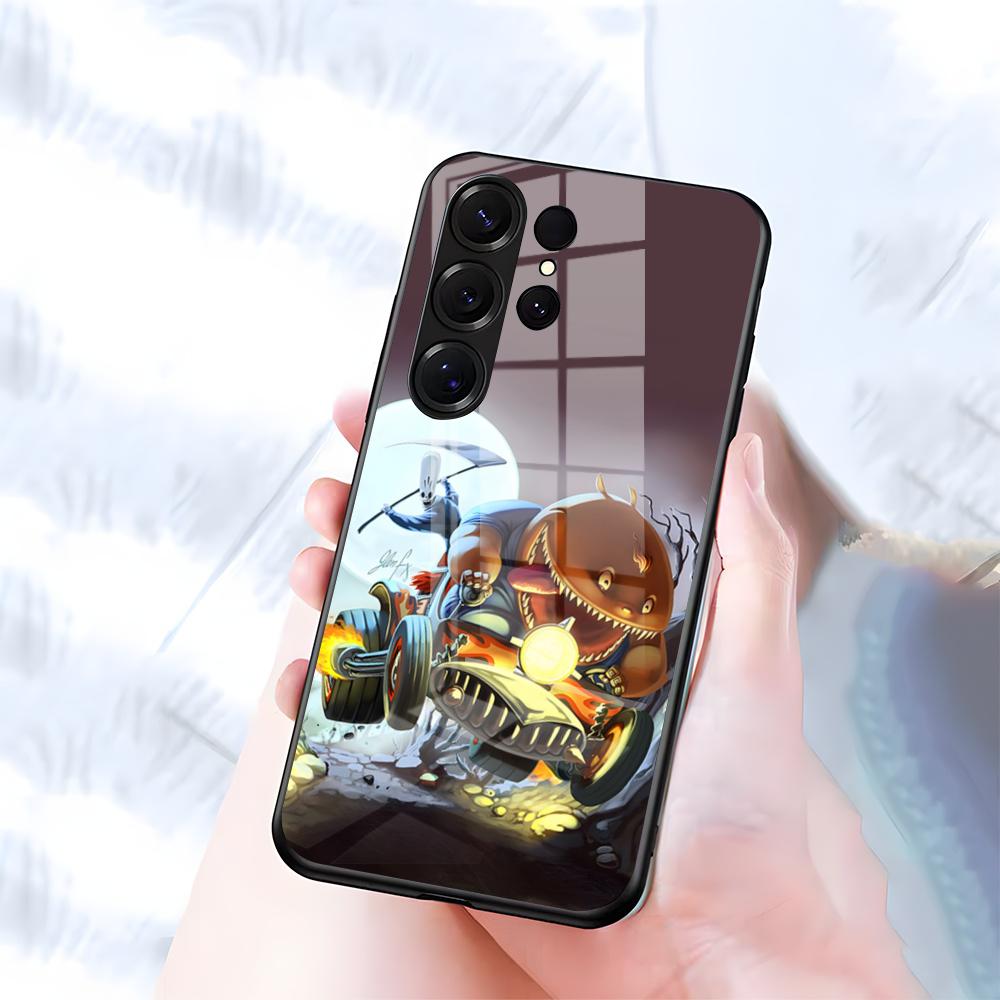 Чехол для телефона G-Grim F-Fandango для Samsung S26 S25 S24 FE S23 S22 S21 Plus S20 Ultra Note20Ultra Черный Стеклянный Чехол