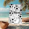 Custom Name Ultra-Soft Beach Towel with Soccer Theme,Ideal for Pool - Camping, Diving - Perfect Travel Essential, Vibrant Beach Towel.