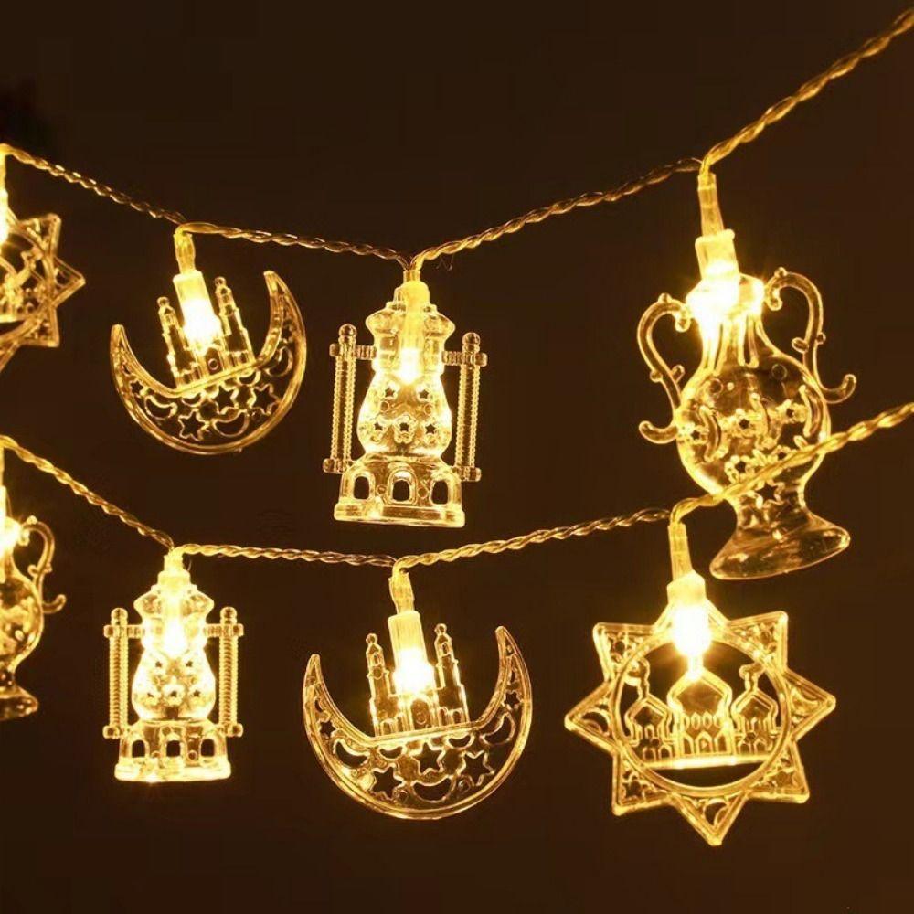 1,5 м Гирлянда EID Mubarak на батарейках Декоративная Исламская Мусульманская Световая Гирлянда 10 светодиодов Исламские Праздничные Огни Спальня