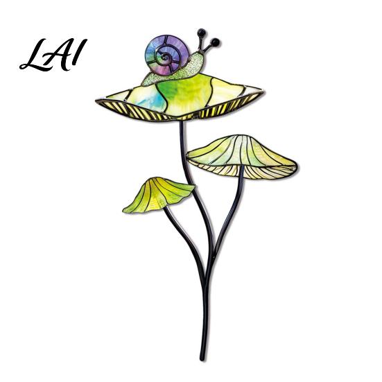 Backyard Plant Decor Colorful Planter Insert Stake Double-Sided Flower Pot Metal Inserts Insect Animal Stake for Pots Bed Decoration Outdoor
