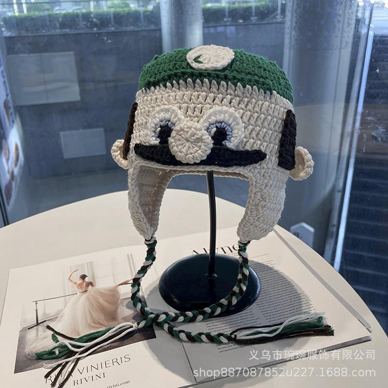 Fashion handmade cartoon wool hat men's and women's party personalized knitted hat new warm cold hat