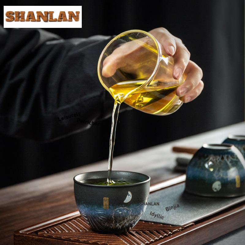 140 Kiln Change Coarse Pottery Teacup Retro Tea Bowl Tea Cup Set Tea-tasting Fragrance Cup Chazhan Master Cups for Tea Craft