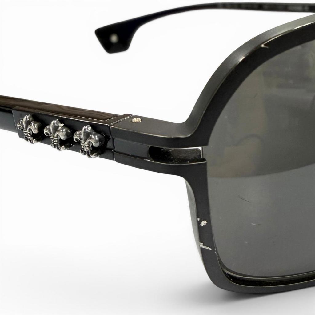 Очень хорошие СОЛНЕЧНЫЕ ОЧКИ CHROME HEARTS MORNING WOOD II черные 925 Б/У