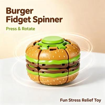 Smooth Rotating Burger Fidget Ball Mechanical Gyro Rotating Gyro Toy Hand Spinner Toy Desktop Play