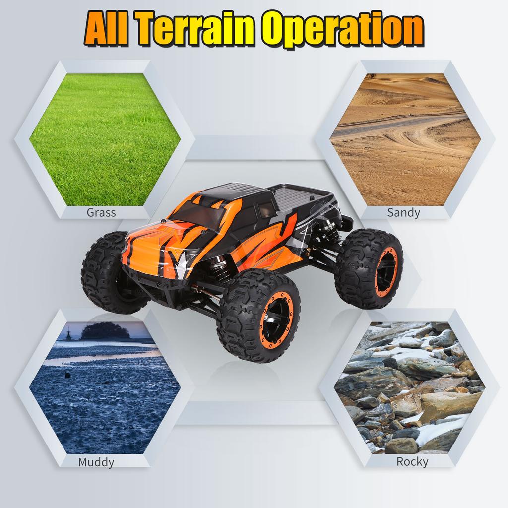 16889A-Pro 1:16 RC Car 4WD Big Foot RC Car 45 Km/h High Speed 2840 Brushless Motor Vehicle All