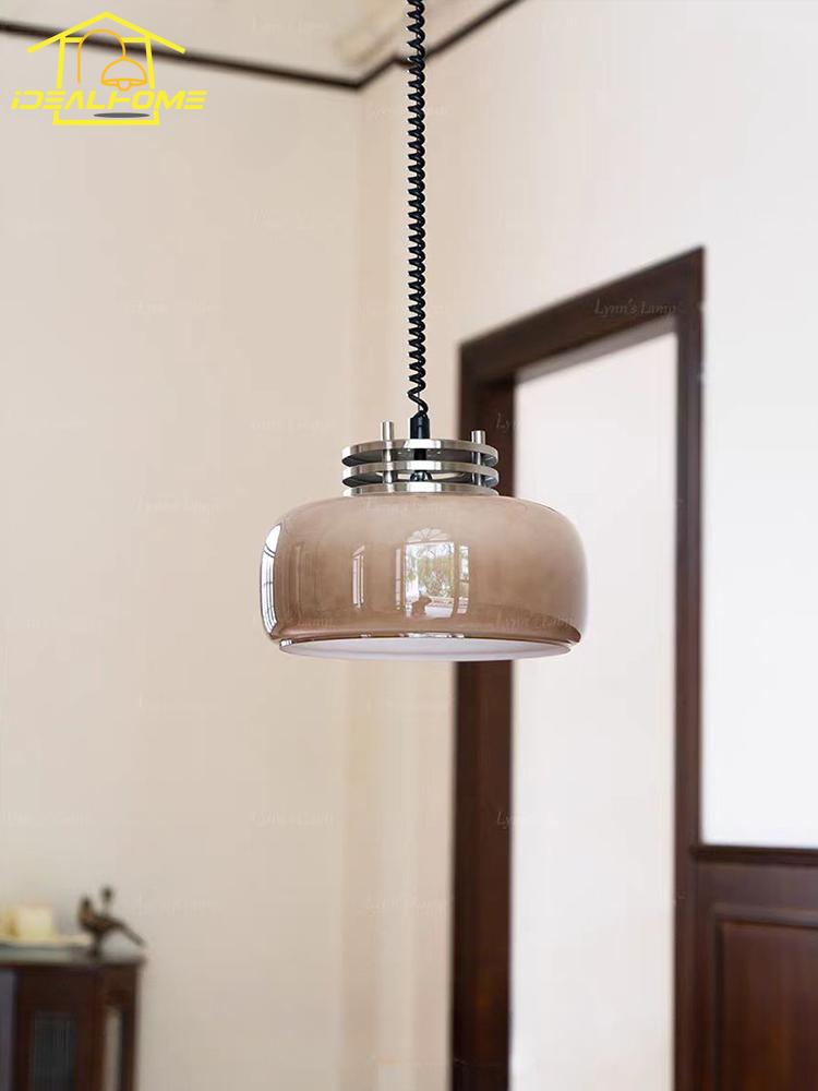 Medieval Wabi-sabi Cream Wind Glass Pendant Lights LED E27 Vintage Hanging Lamp Restaurant Kitchen Island Bedside Dining Room