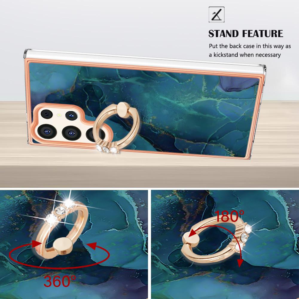 Ремешок со съемной пряжкой из зеленого мрамора, кольцо против падения или мягкий чехол для телефона с гладким дизайном для Samsung iPhone Redmi Oppo Moto Honor Google Sony...