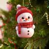 Christmas Ornament 2D Cartoon Snowman Shape Hanging Decoration with Lanyard Festive Atmosphere Christmas Decor