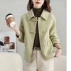Spring and Autumn Women Wool Coat Short Small Double-sided Fleece Coat Fashionable Chinese Style Loose Woolen Top with Buckle