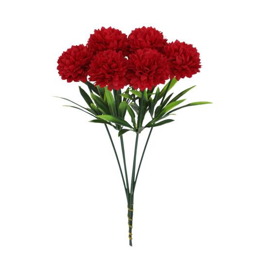 6 Pcs Artificial Hydrangea Flower Faux Chrysanthemum Ball Flower Fake Long Stem Hydrangea Bridal Bouquet for Home Office Wedding Decor