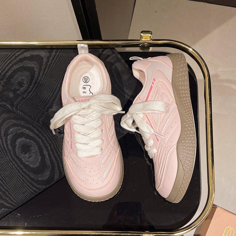 Розовые дексуновые кроссовки из двойной сетки женские уродливые милые летние новые шикарные нишевые корейская версия дышащие спортивные Форрест Гамп белые кроссовки