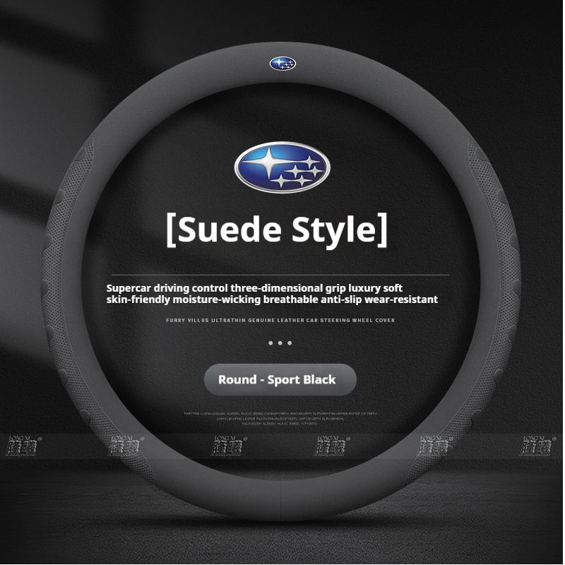Car Suede Carbon Fiber Leather Steering Wheel Cover For Subaru Outback Brz Wrx Xv Ascent Forester Impreza Legacy Accessories