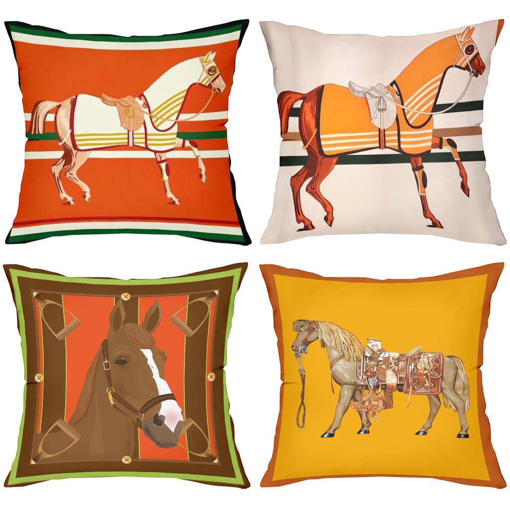 Horse Pattern Decorative Cushions For Home Decor Polyester pillowcase, sofa decorative cushion cov Headboard Pillow