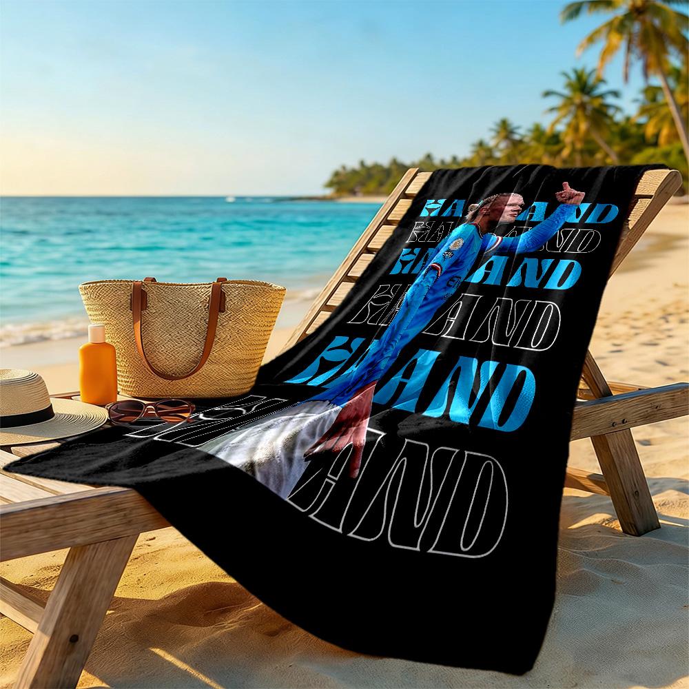 Haaland Fan Beach Towel Quick-Dry Soft Microfiber Comfortable Lightweight Suitable for Swimming, Gym, Camping, Yoga Vacation