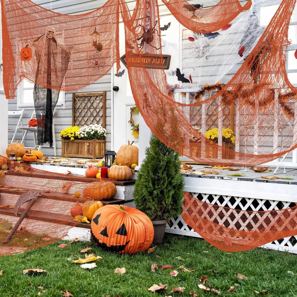 76x183см Хэллоуин Украшения Черная Жуткая Марлевая Ткань Окно Стол Дверь Сетка Страшная Вечеринка Маскарад Дом с Привидениями Декор Стен