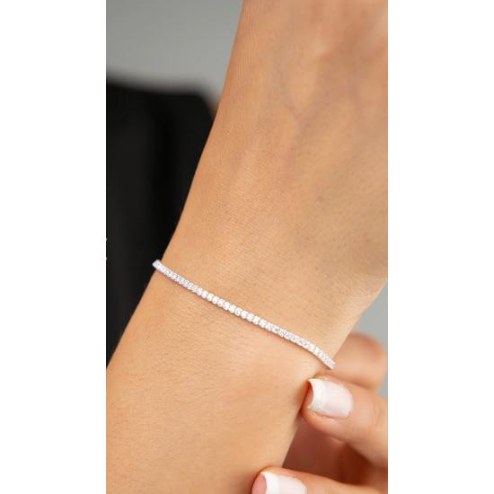 Женский серебряный браслет Waterway с белым цирконом и камнем