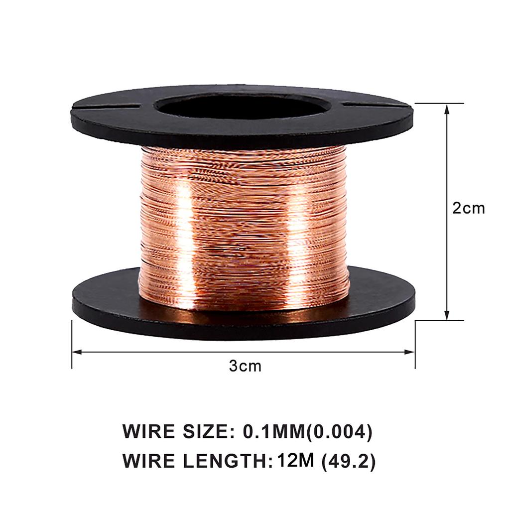 5pcs 0.1mm Enameled Wire Copper Winding Wire Enamelled Repair Wire Length 12m