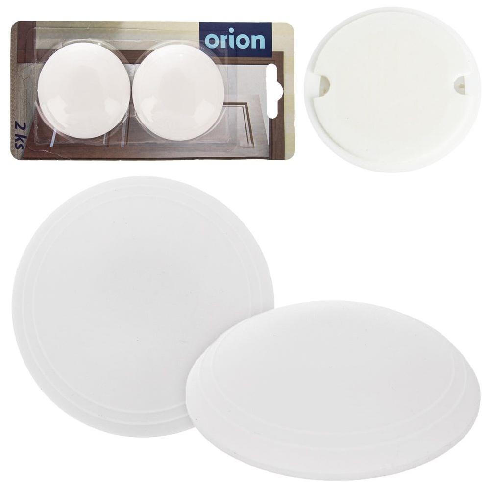 Orion Set of 2 Self-Adhesive Door Stops, White, 6 cm