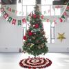 Luxurious Holiday Decoration Checked Burlap Cake Tree Skirt For Christmas 116cm