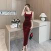 High-End Retro Velvet Dress - Fashionable Slim Fit for Women, Perfect for Spring and Summer.