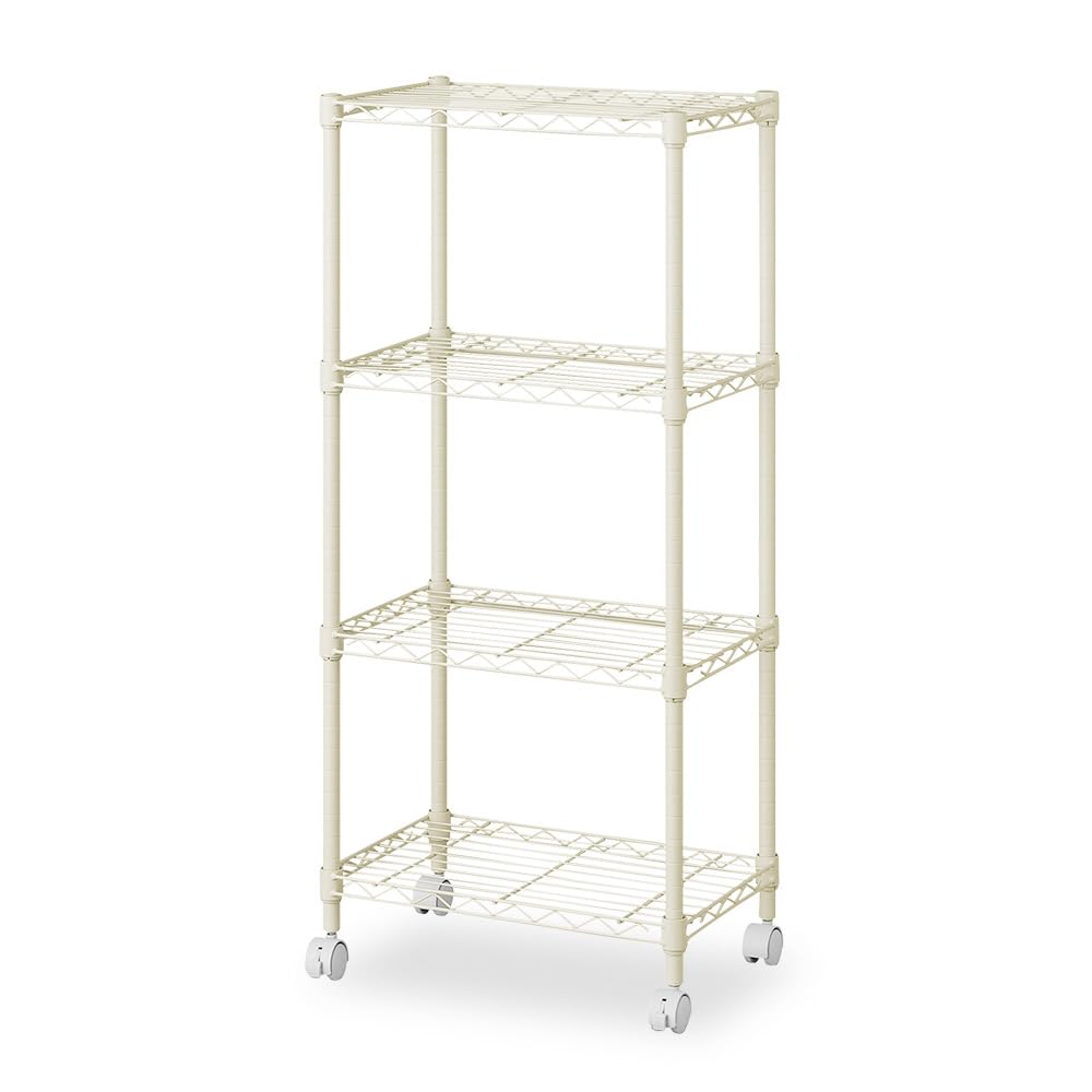 IRIS OHYAMA Colored Metal Rack Fit 4 Tiers Width 45 X Depth 30 X Height 102cm With Casters Greige CMF-45100C