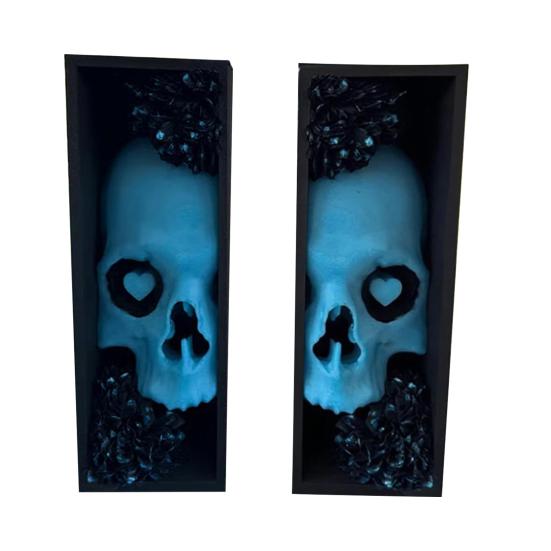 Masque And Skull Book Nook Kit Gothic Skull Book Ends Handmade Bookshelf Decoration for Halloween Shelf Tabletop Display