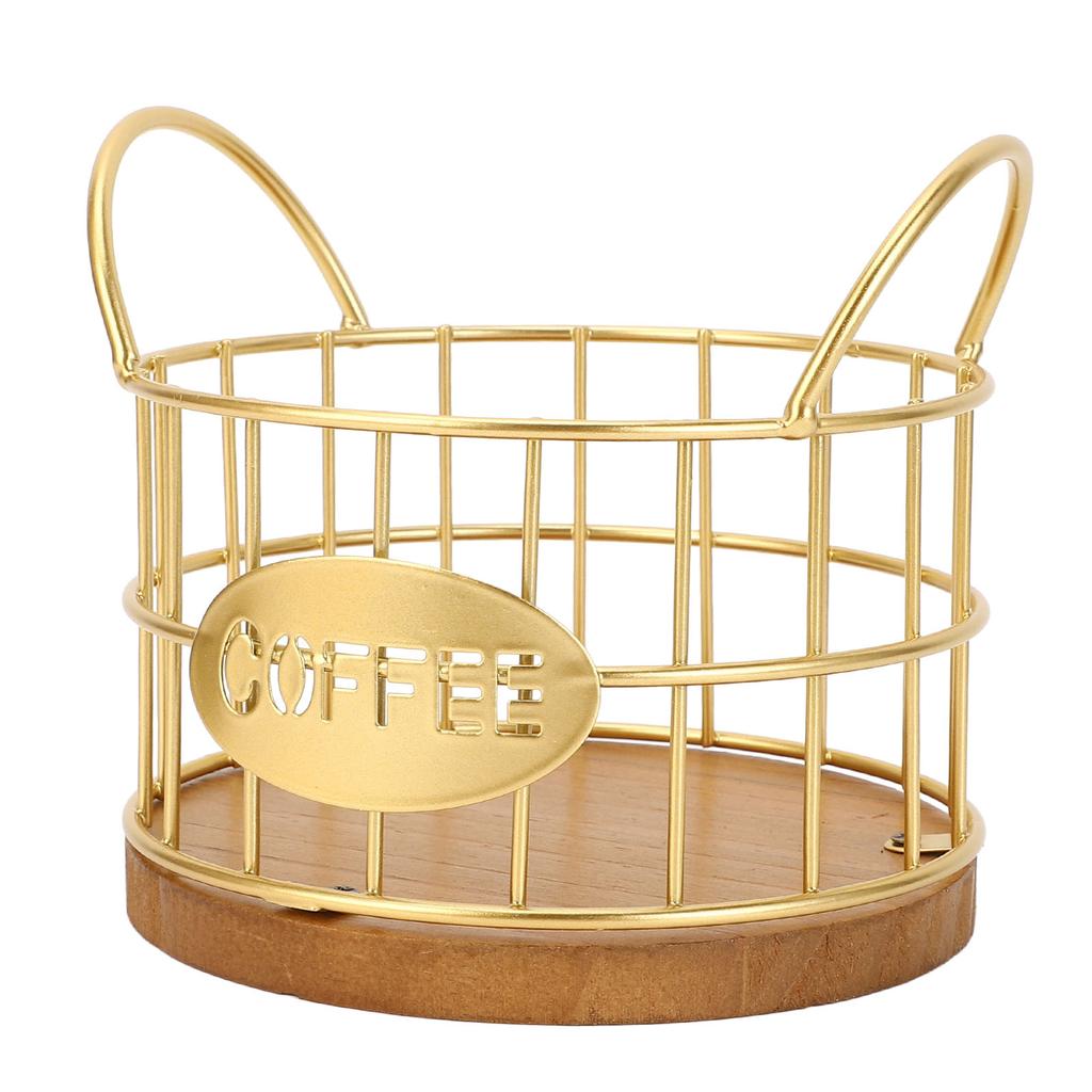 Корзина для кофейных капсул с деревянным основанием, большое отверстие, легко очищается, для домашнего ресторана