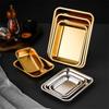 Stainless Steel Food Storage Serving Trays Rectangle Grilled Fish Plate Sausage Noodles Fruit Dish Home Kitchen Food Container