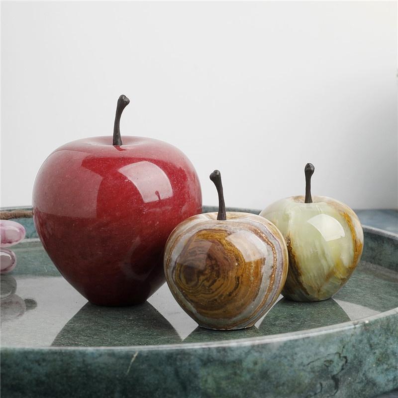 Hot Sale Luxury Ornament Christmas Theme Decoration Gemstone 7cm Christmas Apple for Children Gift