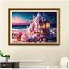 Newly 5DDIY Diamond Painting  Dream House Cross Embroidered Seaside Landscape Painting Embroidered Wall Decoration In 2024