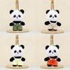 Charming Panda Plush Keychain Short Plush Animal Figure With Colorful Overalls And Pp Cotton