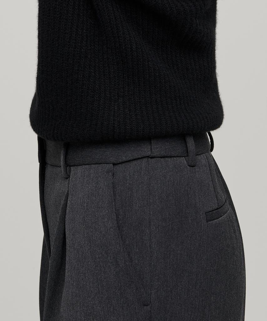 MUSINSA STANDARD WOMAN Женские свободные зауженные брюки из плотного флиса с скрытой эластичной талией [Угольно-серый]