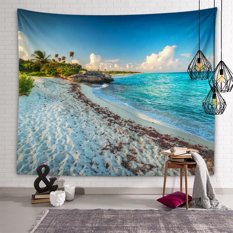 Nature Beach Scenery Wall Art Tapestry Turtle Tapestry Wall Decor Backdrop Cloth Living Room Bedroom Room Home Decor