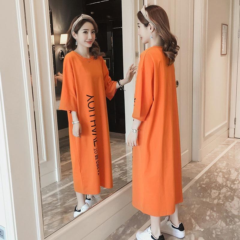 YYFS Женская мода лето весна 1/2 рукава О-образный вырез свободная талия повседневные платья