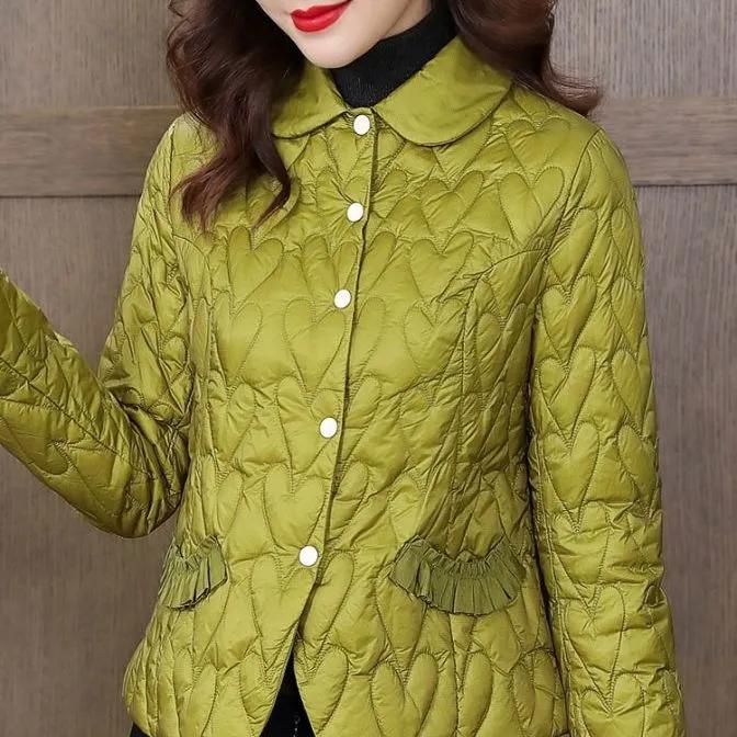 Женская осенне-зимняя куртка корейская для матери среднего возраста с длинным рукавом тонкая куртка женская теплая верхняя одежда